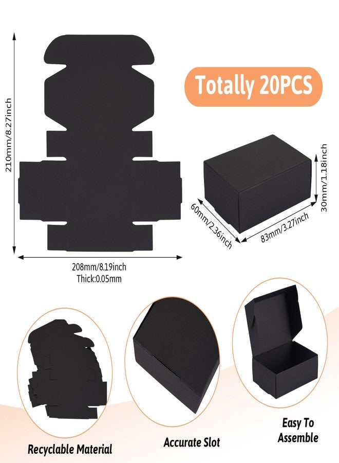 Craftdady 20pcs Black Corrugated Board Postal Boxes Small Shipping Boxes 3.26"x2.36"x1.18" Foldable Paper Mailer Boxes for Small Business Jewelry Gift Box for Wrapping Mailing Present - Image 4